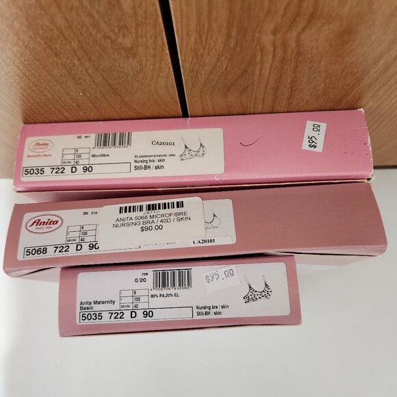NWT Bundle of 3 Anita Nursing Bras 40D โ 5035 & 5068 โ Underwire - Skin Color - Picture 2 of 2